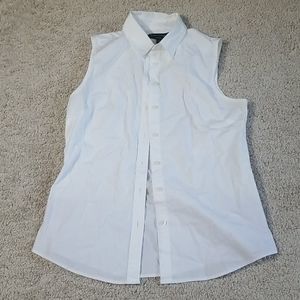 White button down sleeveless shirt
